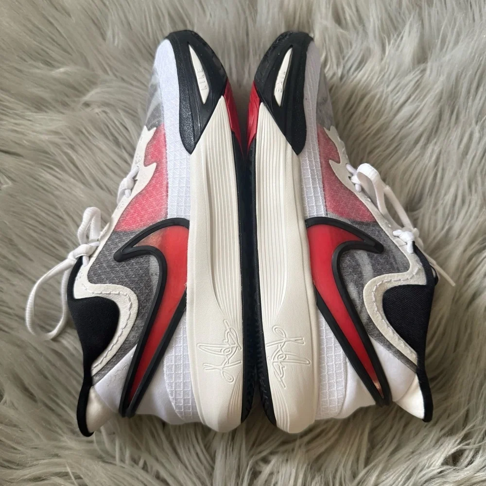 NIKE Kyrie 8 Kids Shoes in White University Red-Black Size 5Y